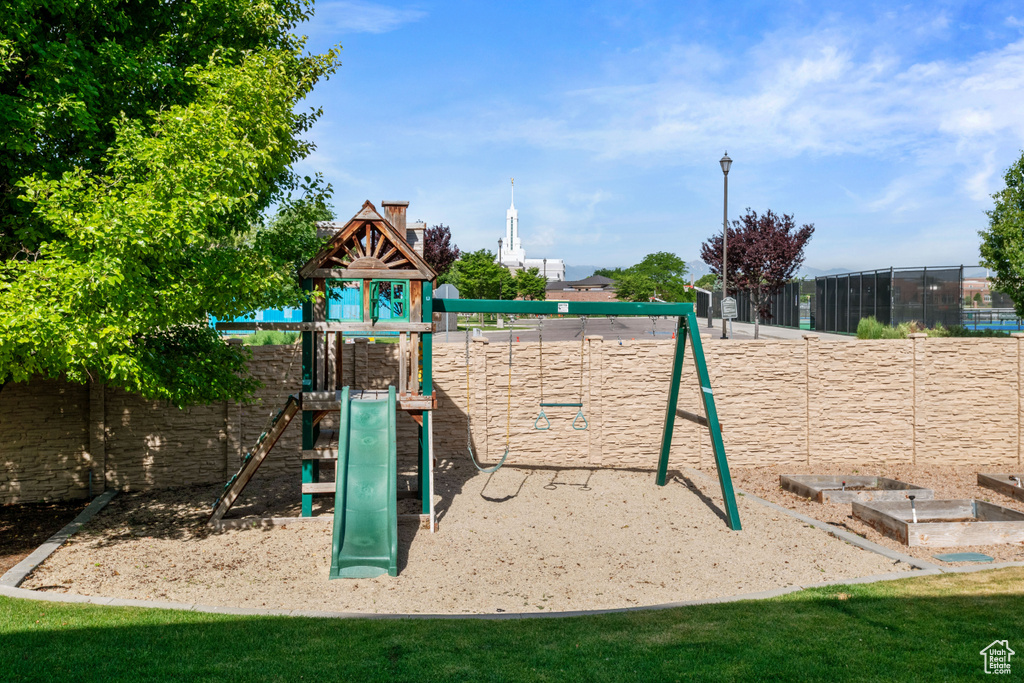 View of community jungle gym