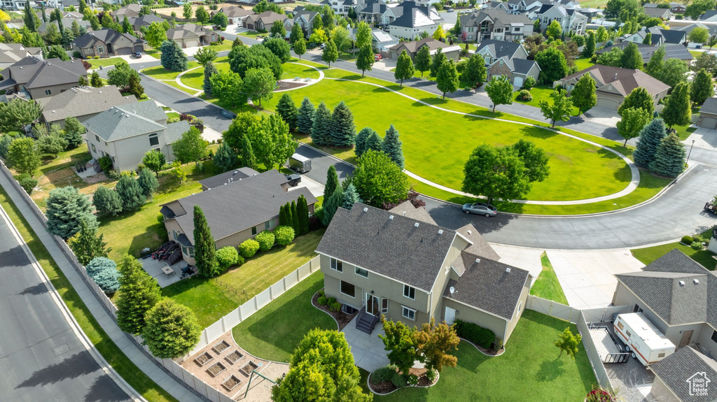 Aerial view of residential area