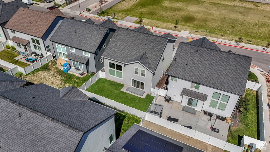 Aerial view of residential area