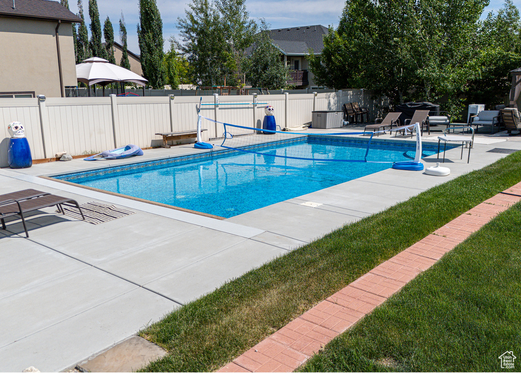 View of pool featuring a patio area