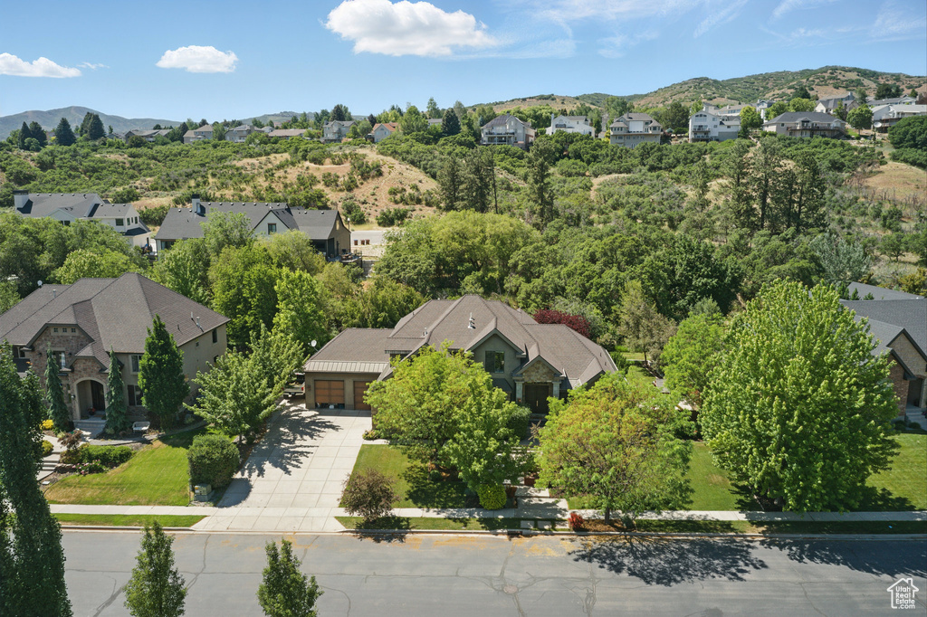 Aerial perspective of suburban area