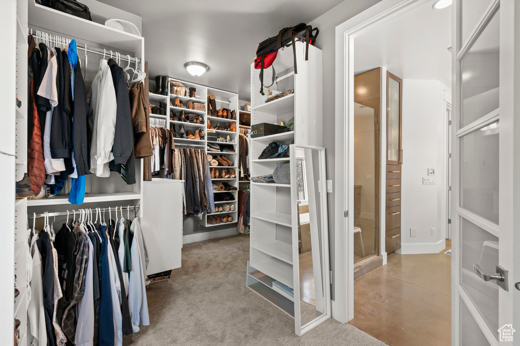 View of walk in closet