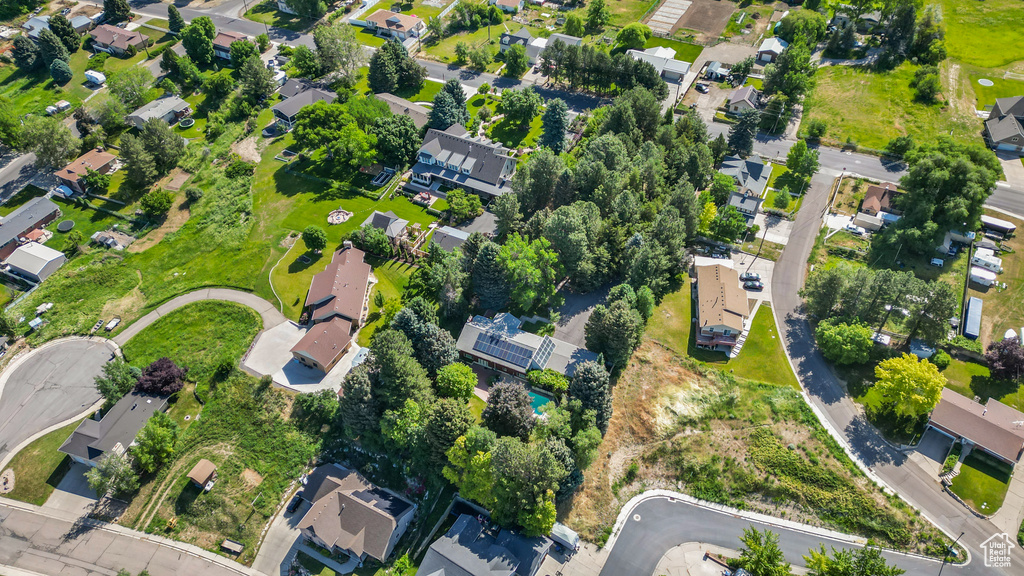 Aerial overview of property\'s location with nearby suburban area