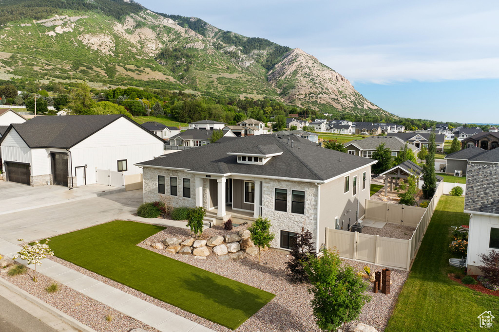 Mountain view with nearby suburban area
