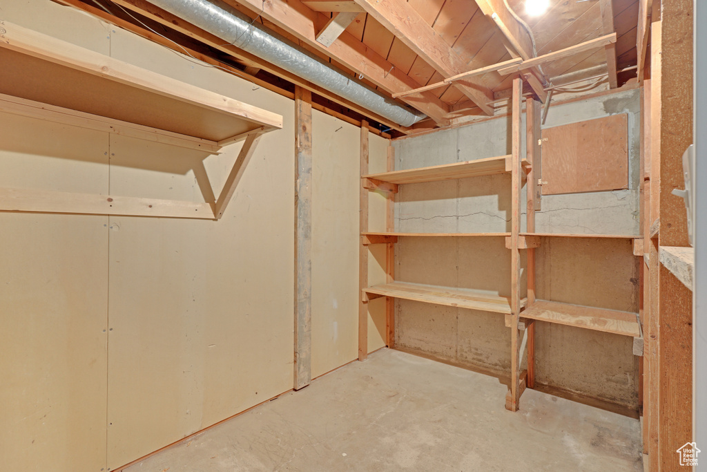 View of unfinished basement