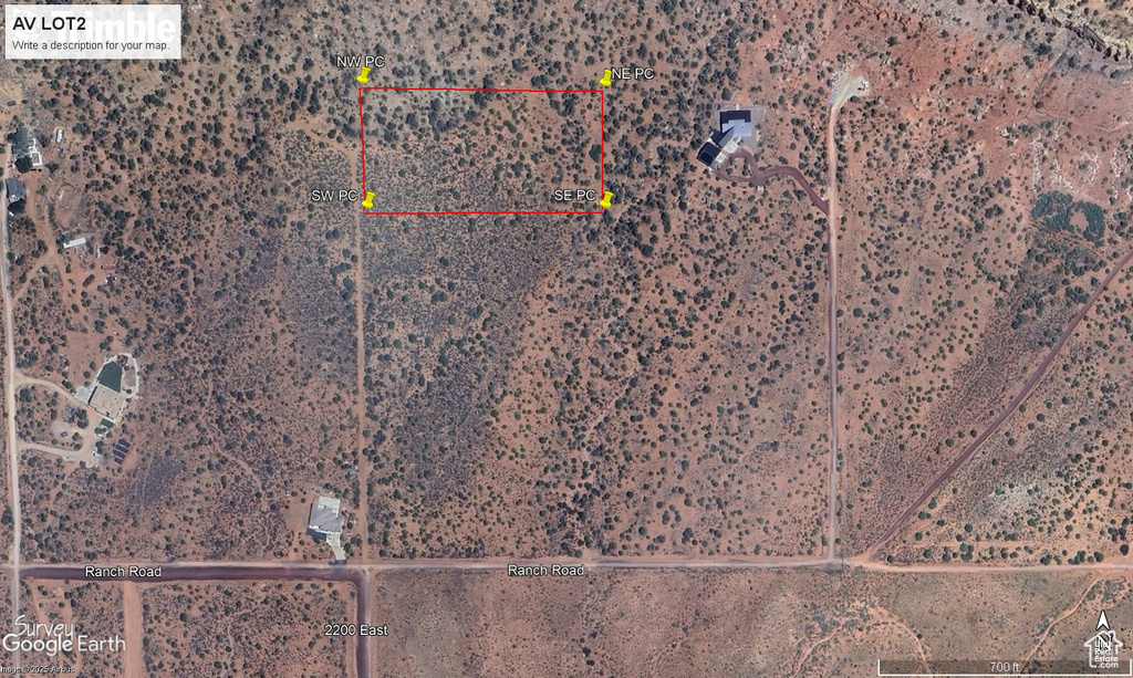 Map / location with property parcel outlined