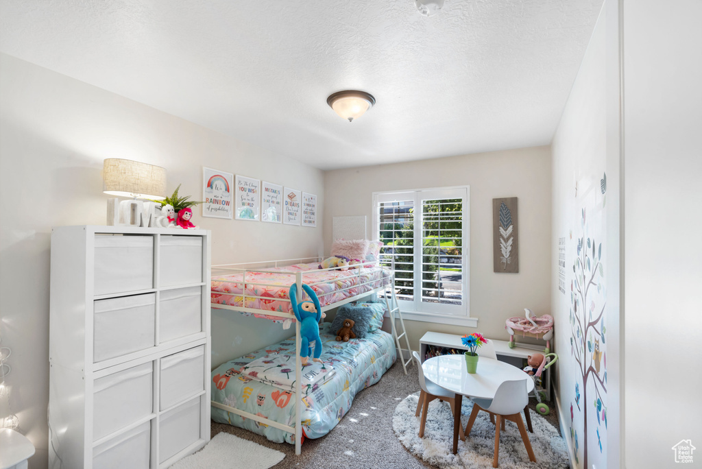 Bedroom with carpet floors