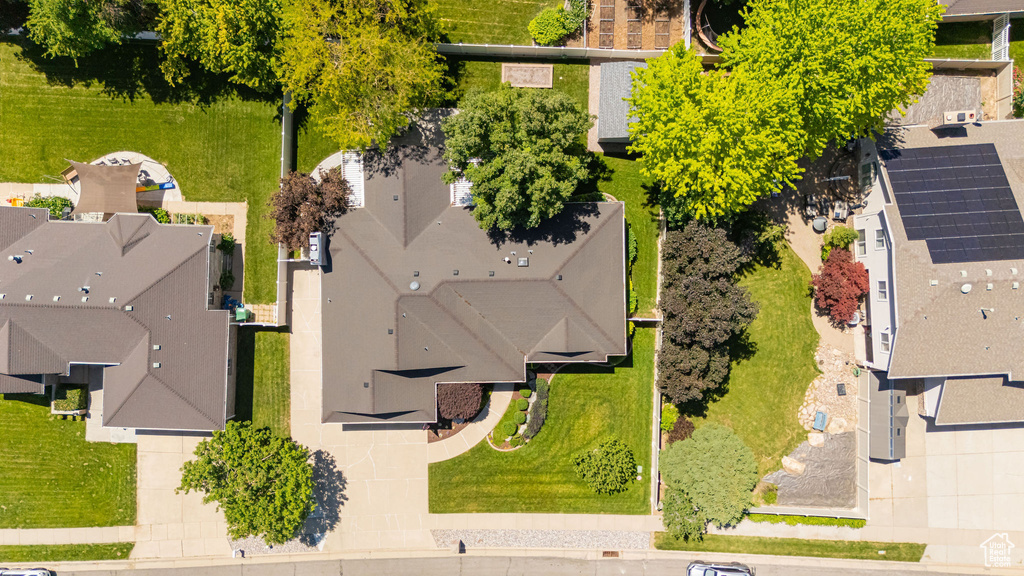 Aerial perspective of suburban area