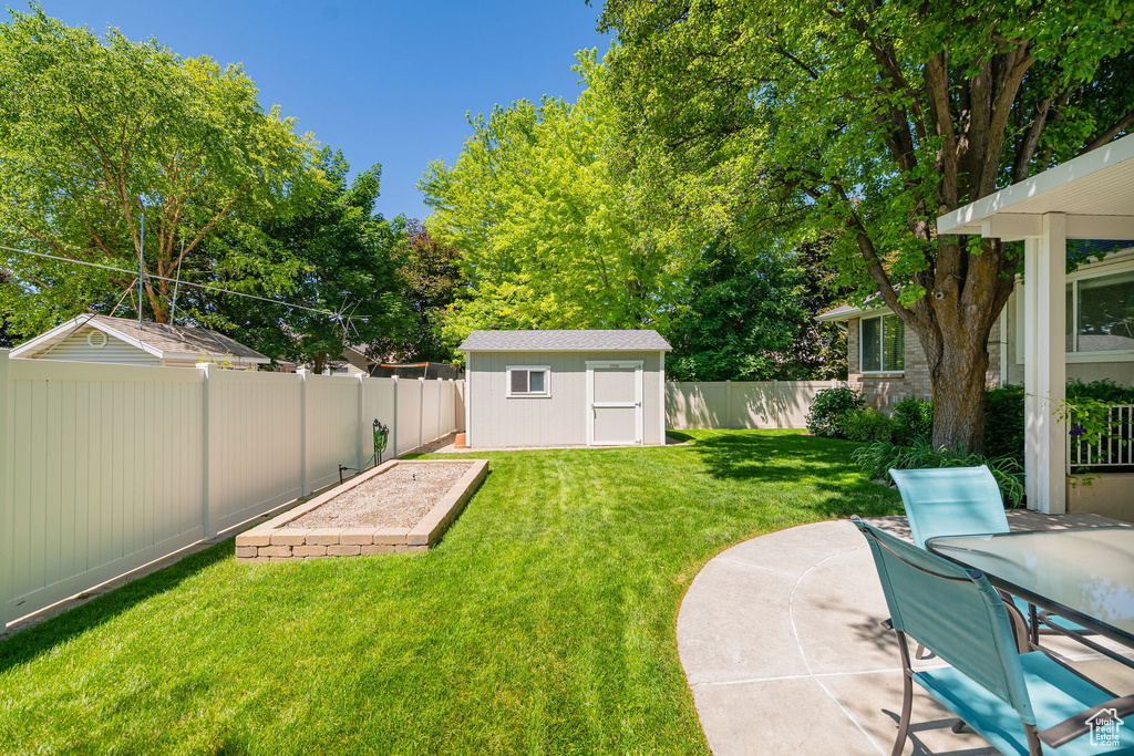View of yard featuring a patio area
