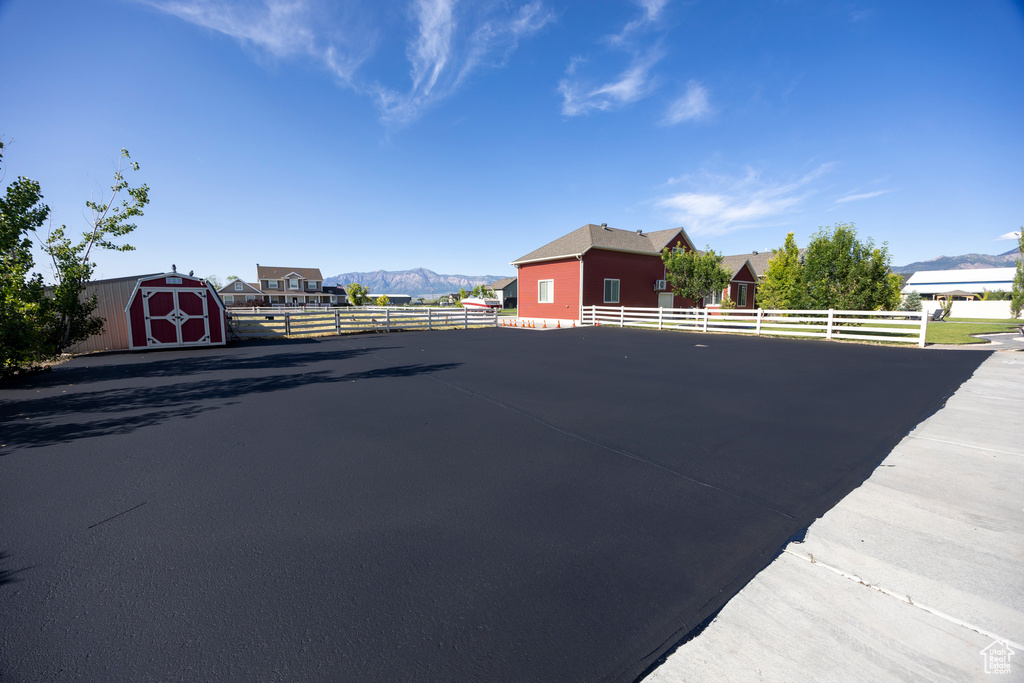 View of asphalt road with a mountain view