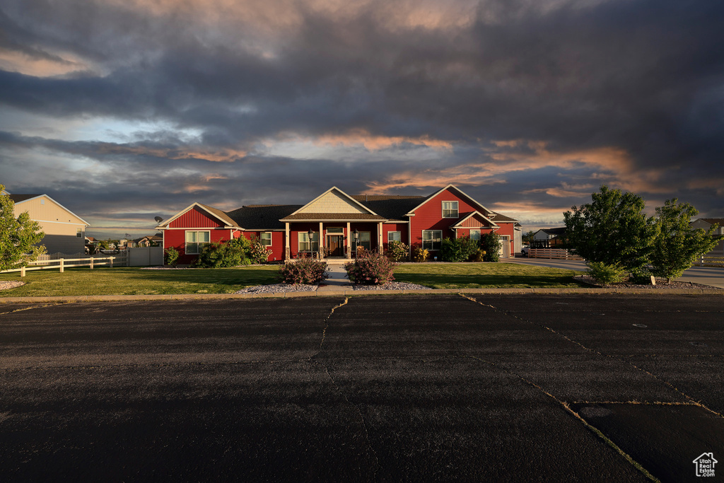 View of front of home with covered porch