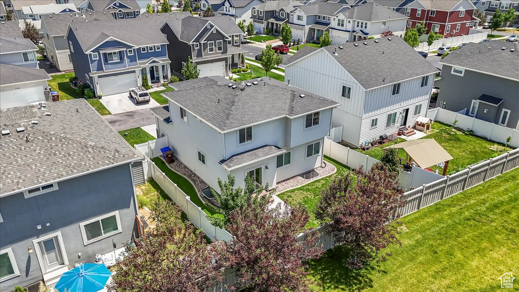 Aerial view of residential area