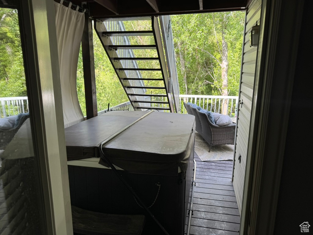 View of wooden deck