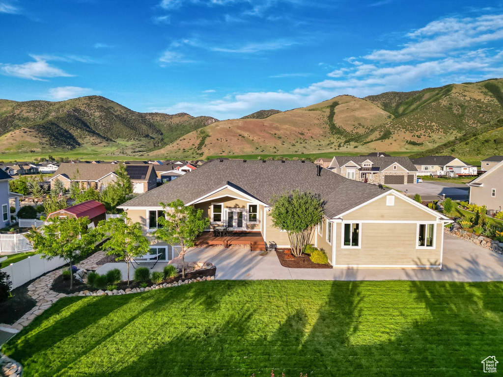 Mountain view with nearby suburban area