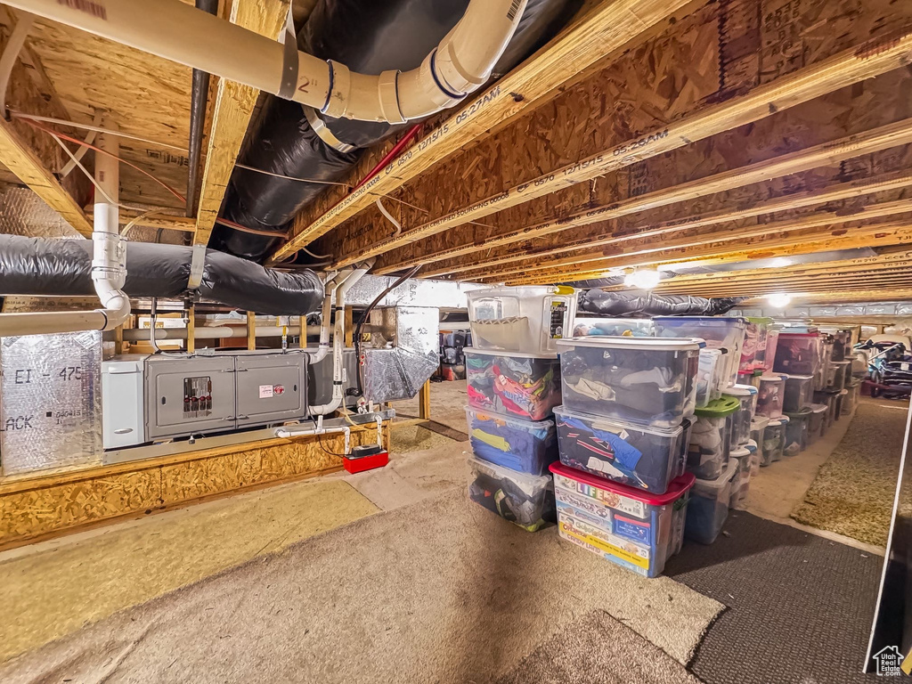 View of unfinished basement