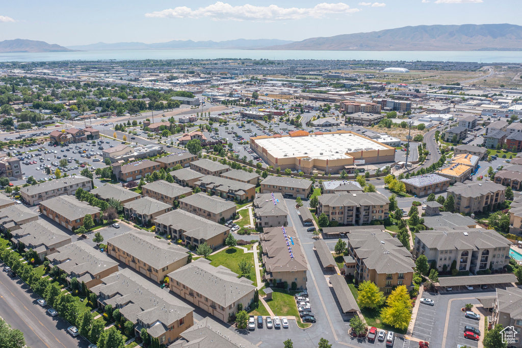 Drone / aerial view of a water and mountain view