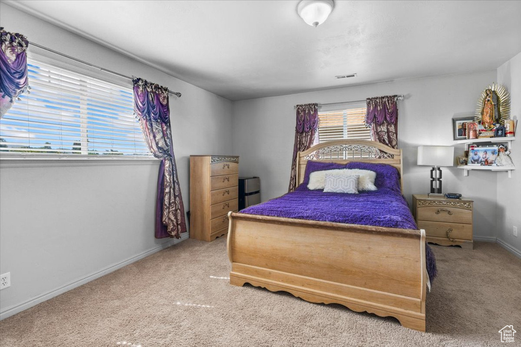 Bedroom with carpet and baseboards