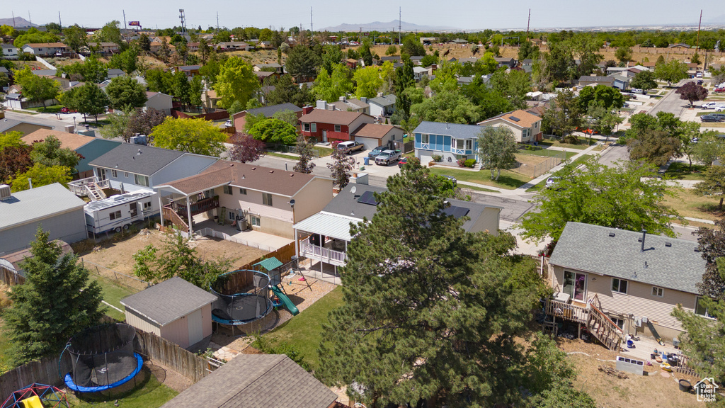 Aerial perspective of suburban area