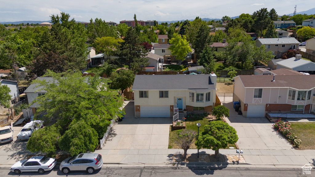 Aerial view of residential area