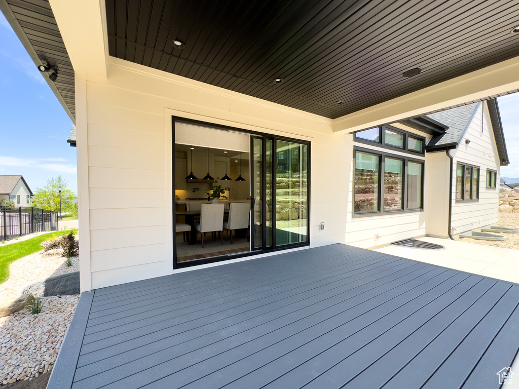 View of wooden deck