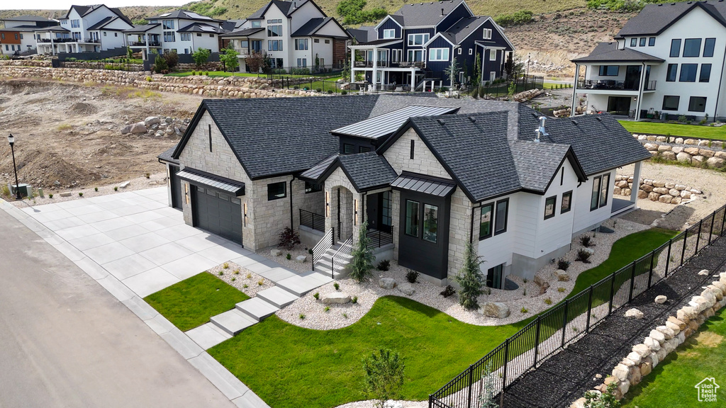 Aerial view of residential area