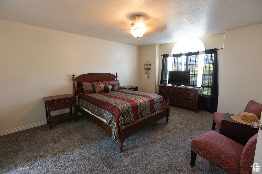 Bedroom with carpet flooring