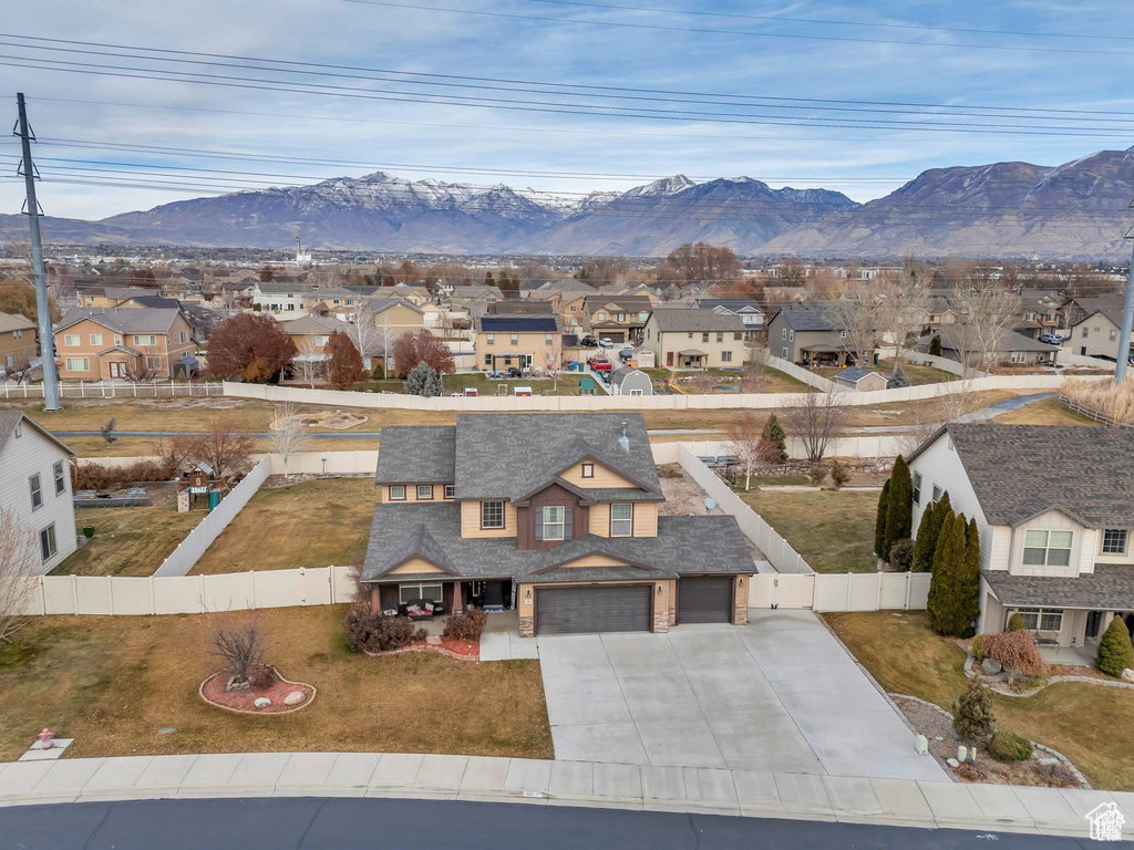 Mountain view featuring nearby suburban area