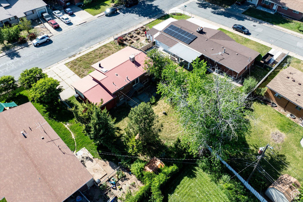 Aerial perspective of suburban area