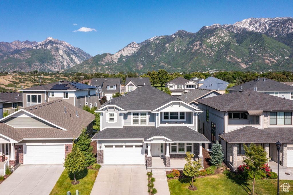 Mountain view featuring nearby suburban area
