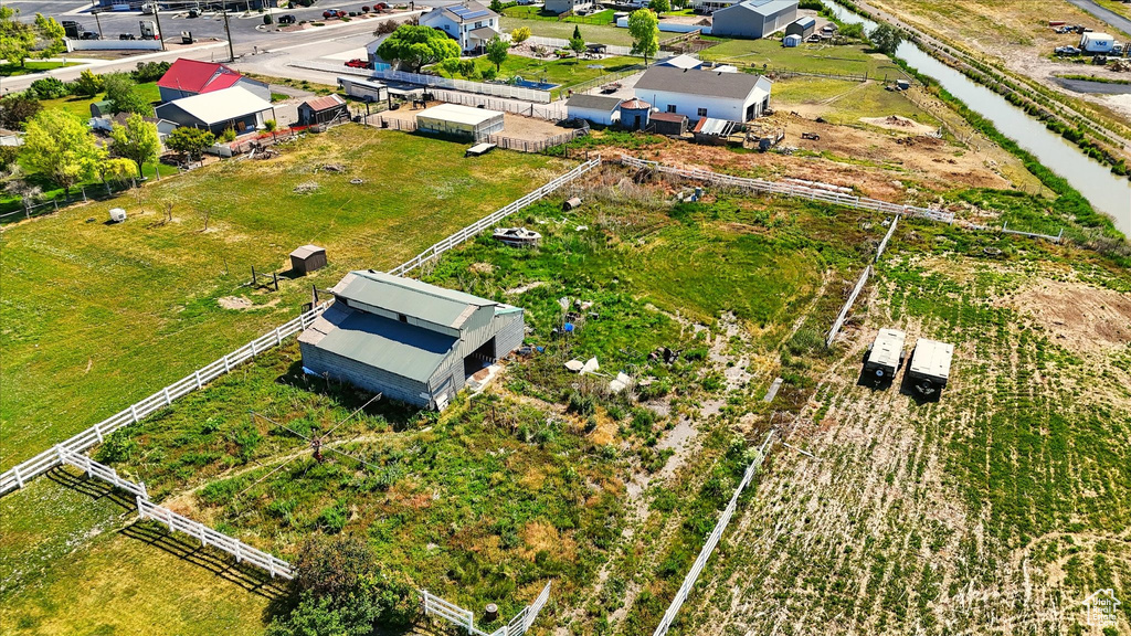 Aerial view of sparsely populated area