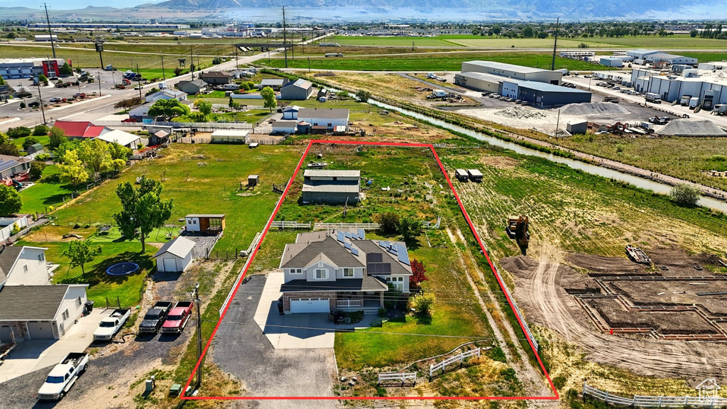 View of property location featuring property parcel outlined and a mountainous background