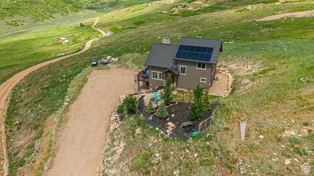 Aerial view of sparsely populated area