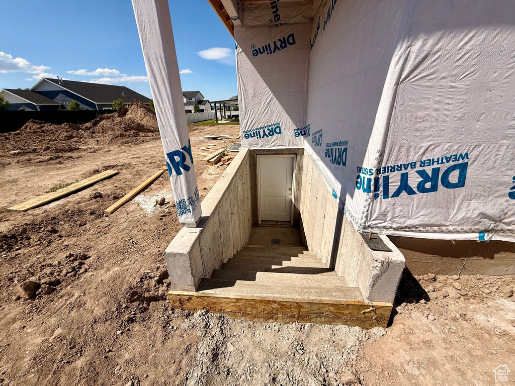 Entry to storm shelter