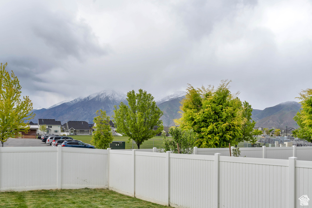 View of yard featuring a mountain view and a residential view
