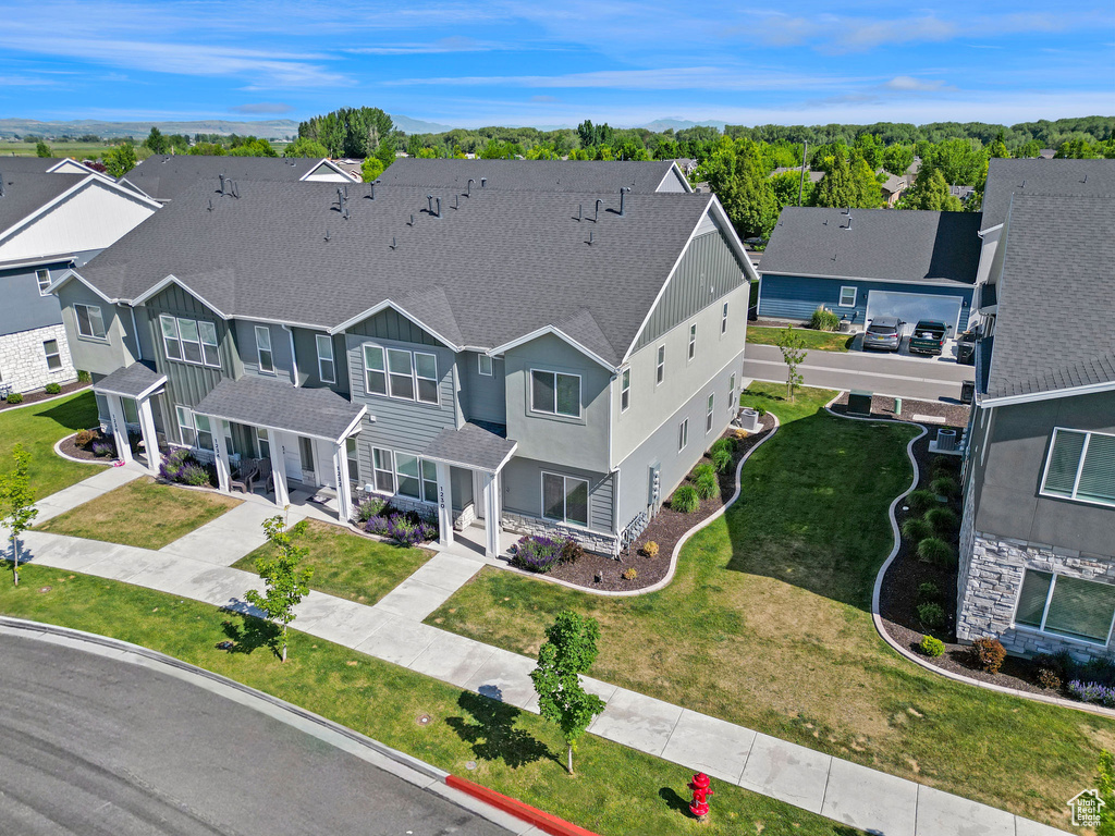 Aerial view of residential area
