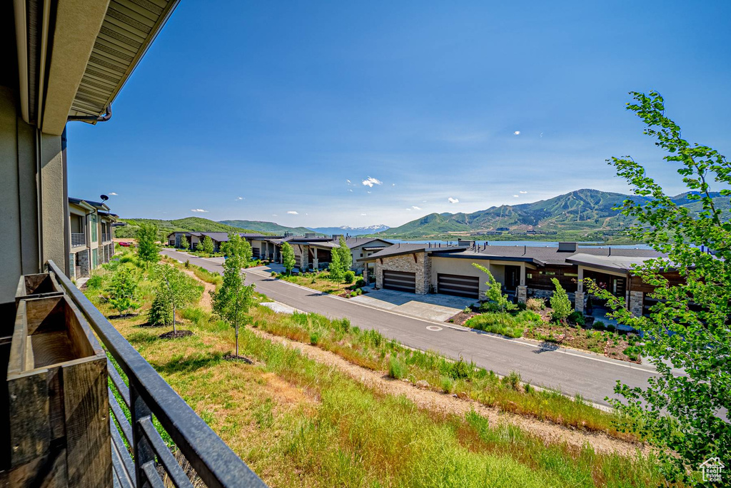 View of mountain backdrop with nearby suburban area