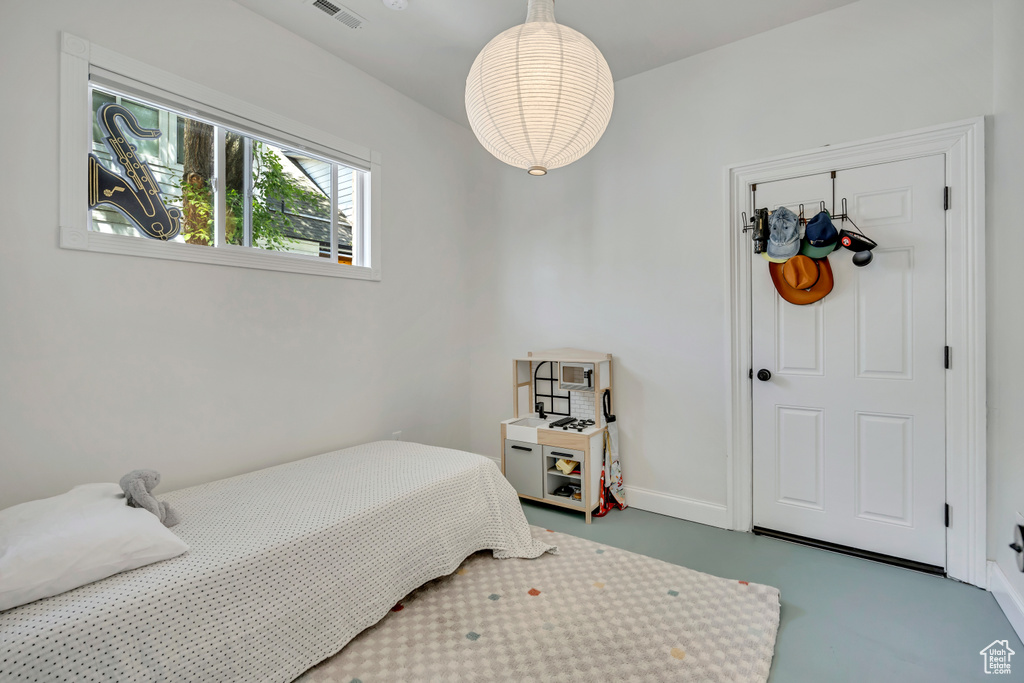 Bedroom with baseboards