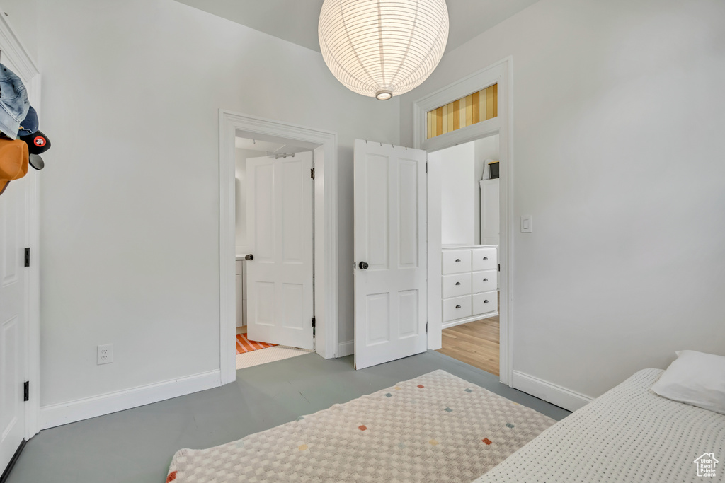 Bedroom featuring baseboards