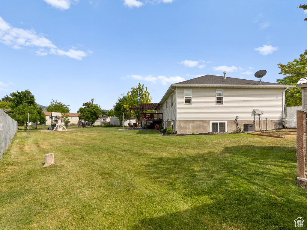 Back of property with cooling unit