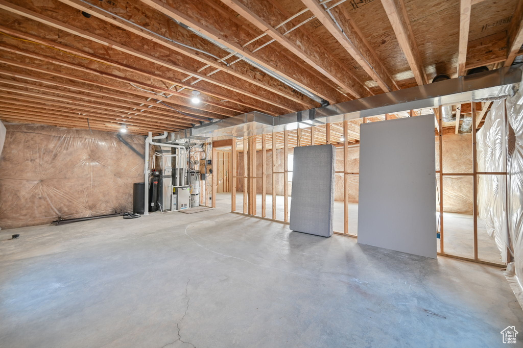 View of unfinished basement