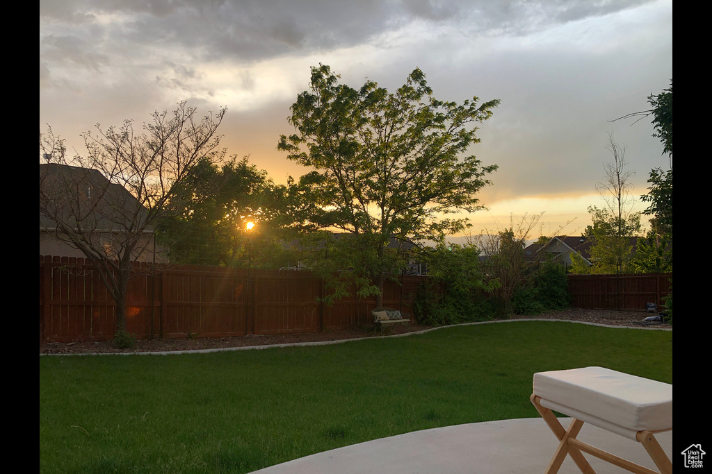 View of yard with a patio area