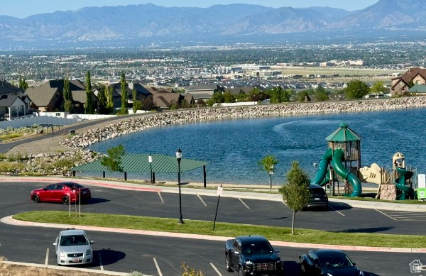 Water view featuring mountains