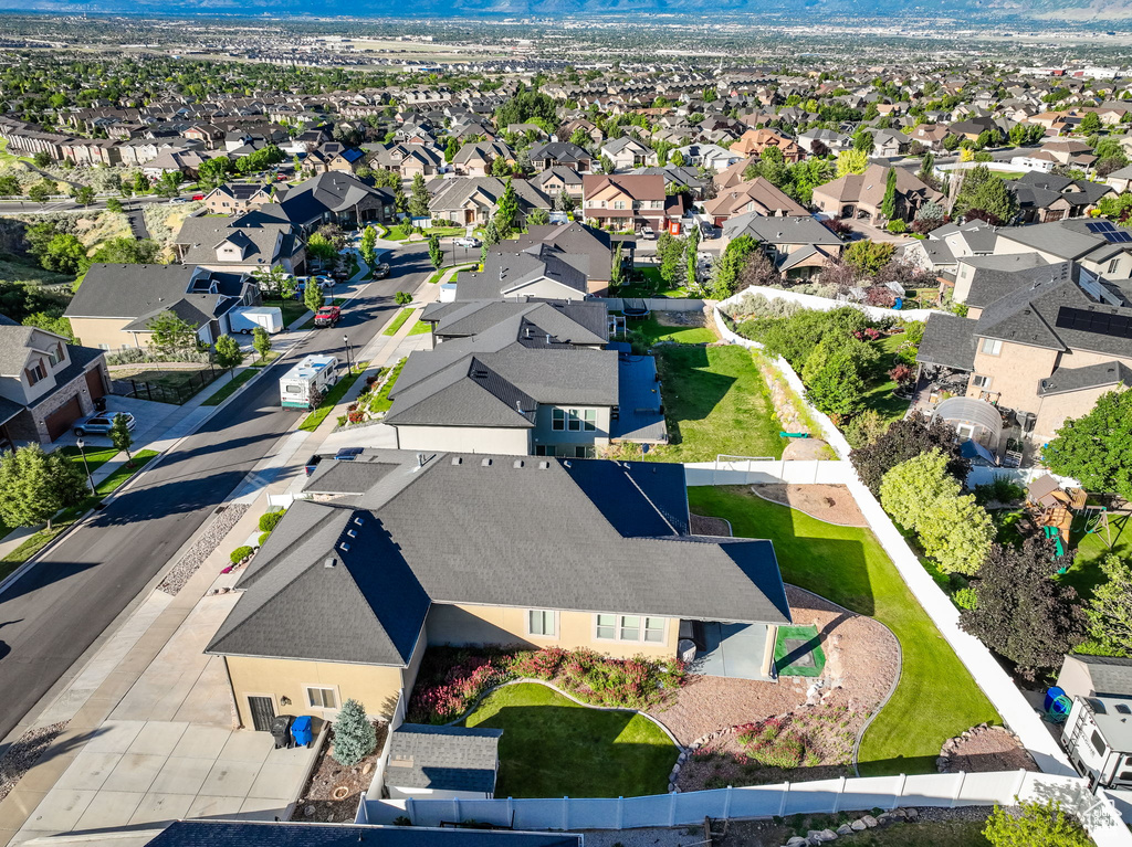 Aerial perspective of suburban area