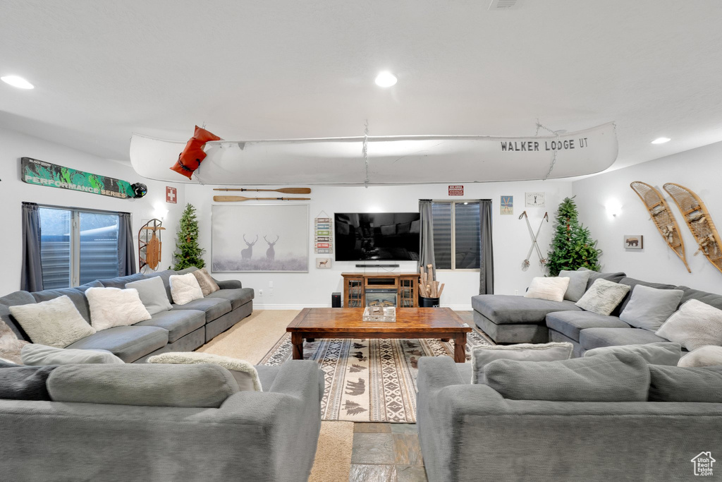 Living room featuring recessed lighting