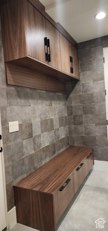 Mudroom with recessed lighting