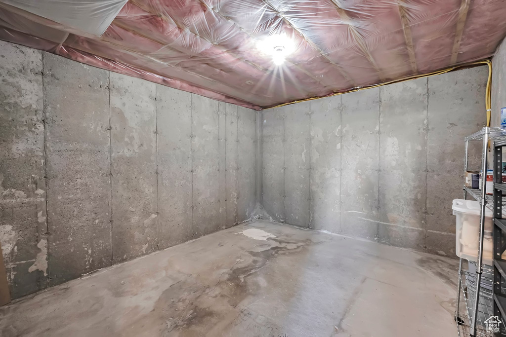View of unfinished basement