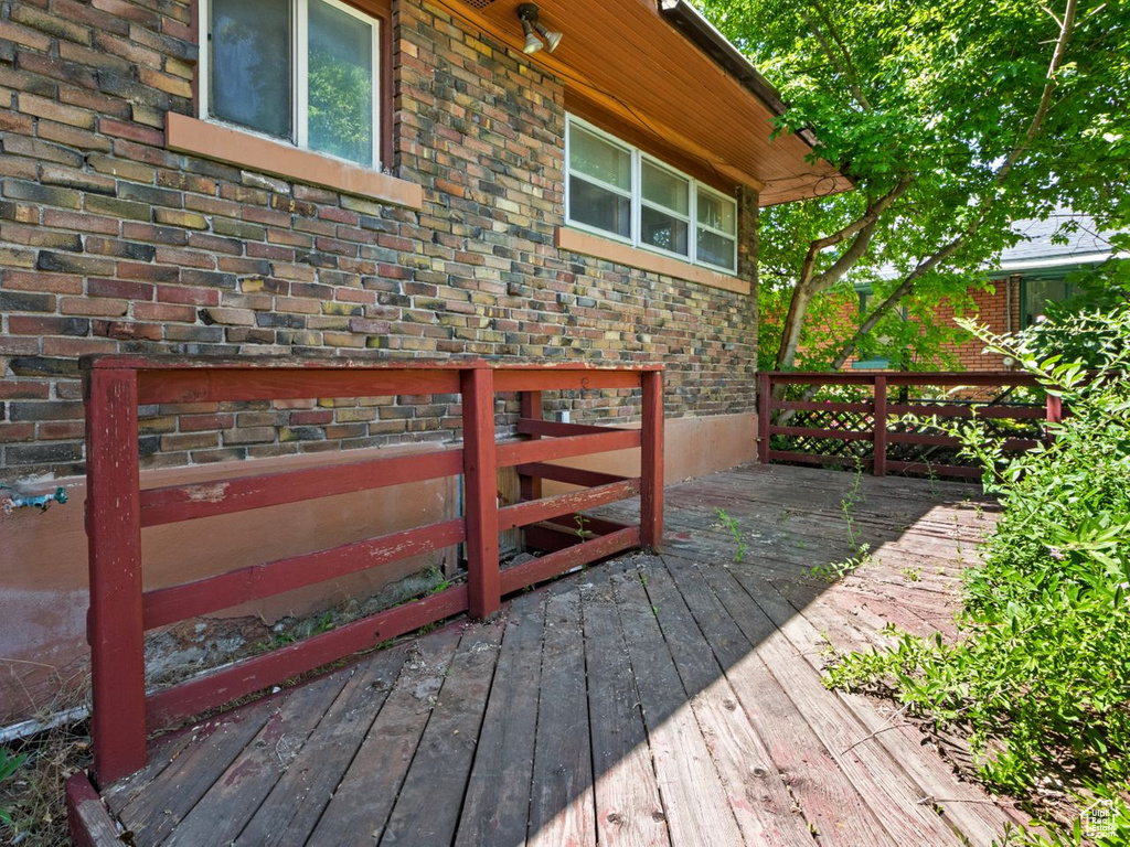 View of wooden deck