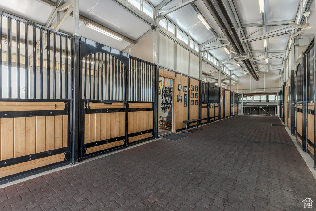 View of horse barn