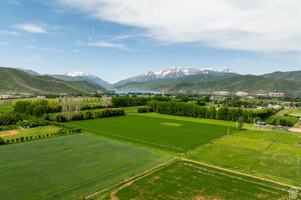 Mountain view featuring a nearby body of water