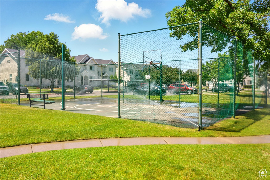 View of basketball court with community basketball court and a residential view